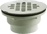 PVC Shower Drain With Grid, 2 In