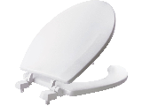 Wood Round Open End Toilet Seat, White