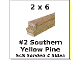 2 x 6 #2 Southern Yellow Pine S4S (Lengths)