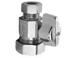 Quarter Turn Straight Water Supply Valve, 3/8 In Comp x 1/2 In Comp