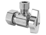 Quarter Turn Angled Water Supply Valve, Comp x Comp (Sizes)