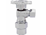 Quarter Turn Angled Water Supply Valve, 3/8 In Comp x 1/2 In CPVC