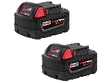 M18 Red Lithium XC5.0 Extended Capacity 18V Battery, 2 Pack