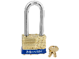 Commercial Laminated Brass 6KALJ Padlock, 2-1/2 In W Body (Key#)