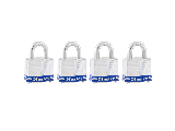 Laminated Steel Pin Tumbler 3008D Padlock 1-9/16 In W, 4 Pk