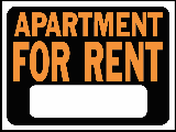 Sign 9 x 12 Plastic: Apartment For Rent