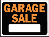 Fluorescent Orange "Garage Sale" Sign, 9 In x 12 In