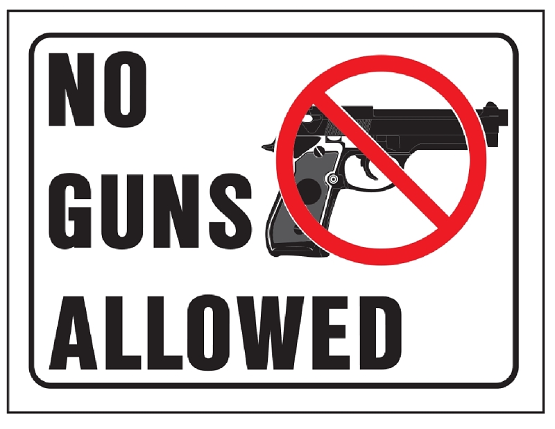 No Guns Allowed Sign