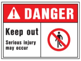 Sign OSHA Danger 10 x 14 Poly: Keep Out