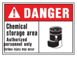 10 In x 14 In Visual Poly OSHA Danger Sign: Chemical Storage Area