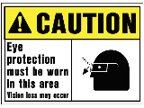 10 In x 14 In Visual Poly OSHA Caution Sign: Eye Protection Must Be Worn