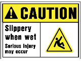 10 In x 14 In Visual Poly OSHA Caution Sign: Slippery When Wet