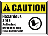 10 In x 14 In Visual Poly OSHA Caution Sign: Hazardous Area