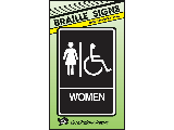 Sign 6 x 9 Plastic ADA Braille: Women