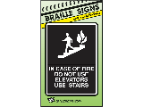 Sign 6 x 9 Plastic ADA Braille: In Case Of Fire