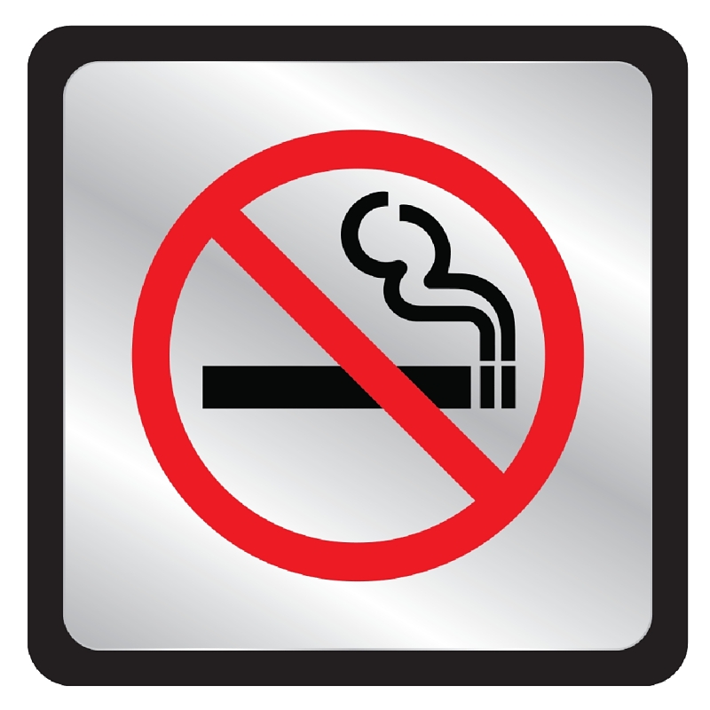 4 In x 4 In Plastic Deco Sign: No Smoking