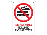 Plastic Deco Sign "No Smoking/E-Cigarettes", 5 In x 7 In