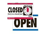 6 In x 11 In Open & Closed Clock Sign