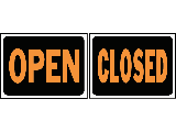 Sign 9 x 12 Plastic: Open/Closed Reversing