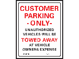 Sign 15 x 19 Plastic: Customer Parking