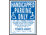 Sign 15 x 19 Plastic: Handicap Parking Only