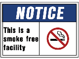 10 In x 14 In Visual Poly OSHA Notice Sign: Smoke Free Facility