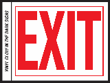 Sign 8 X 11 Vinyl 6" Red on White Letters: Exit