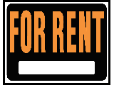 Sign 15 x 19 Plastic Orange/Black: For Rent