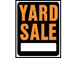 Sign 15 x 19 Plastic Orange/Black: Yard Sale