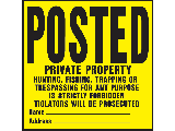 Sign 11 x 11 Yellow Plastic: Posted Private Prop