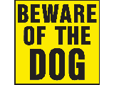 Sign 11 x 11 Yellow Plastic: Beware Of Dog