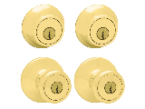 Kwikset Polished Brass Deadbolt and Door Knob Combo