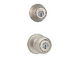 Entry Knob and Single Cylinder Deadbolt Combo with SmartKey, Satin Nickel