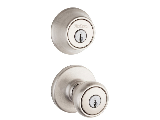 Polo Knob and Single Cylinder Deadbolt Combo Pack, Satin Nickel