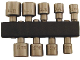 Metric 1/4 In Nutdriver Bit Set, 9 Piece