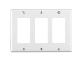 Decora White Switch Plate, 3 Gang