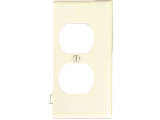 Sectional Duplex Receptacle End Plate, Ivory