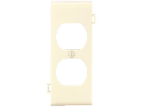 Sectional Duplex Receptacle Center Plate, Ivory