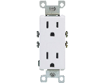 Square Duplex Receptacle, 15 Amp  White