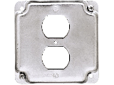 Square Raised 1 Gang Duplex Cover Plate, 4 In