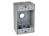 Weatherproof 1 Gang Outdoor 3 Holes Outlet Box, 1/2 In  Gray