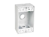 Weatherproof 1 Gang Outdoor 3 Holes Outlet Box, 1/2 In  White