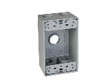 Weatherproof 1 Gang Outdoor 5 Holes Outlet Box, 1/2 In  Gray