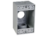 Weatherproof 1 Gang Outdoor 3 Holes Outlet Box, 3/4 In  Gray