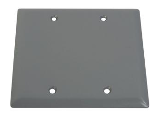 Weatherproof 2 Gang Blank Cover Plate, Gray