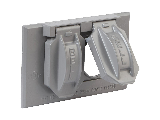 Weatherproof Horizontal 1 Gang Duplex Cover Plate, Gray