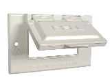 Weatherproof Horizontal 1 Gang GFCI Cover Plate, White