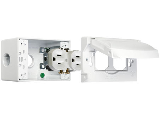 Weatherproof 1 Gang Duplex Outlet Kit, White