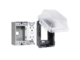 Weatherproof 1 Gang GFCI Duplex Outlet Kit, Gray