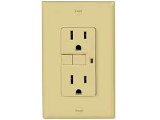 GFCI Duplex Receptacle, 15 amp  Ivory